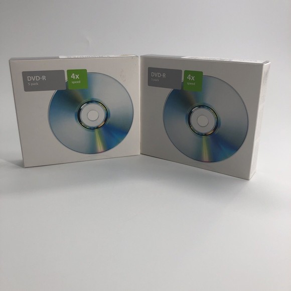 Lot of 2 Apple New DVD-R 4X Speed M8985G/A Media Blank Recordable Discs (5-Pack) - Picture 1 of 8